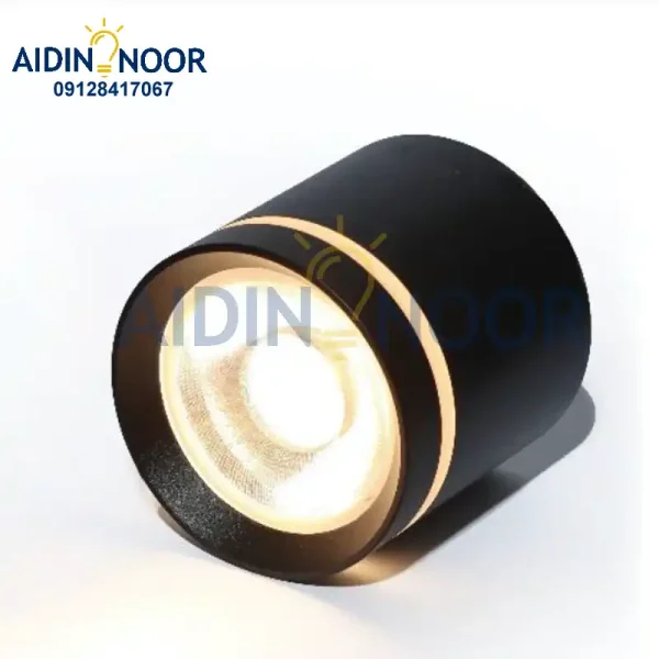 چراغ استوانه ای دور نور 10 وات cob قطر 6 ارتفاع 10