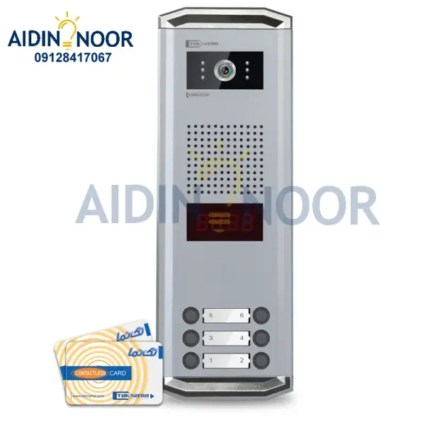 پنل آیفون تصویری کارتی تکنما 6 واحدی